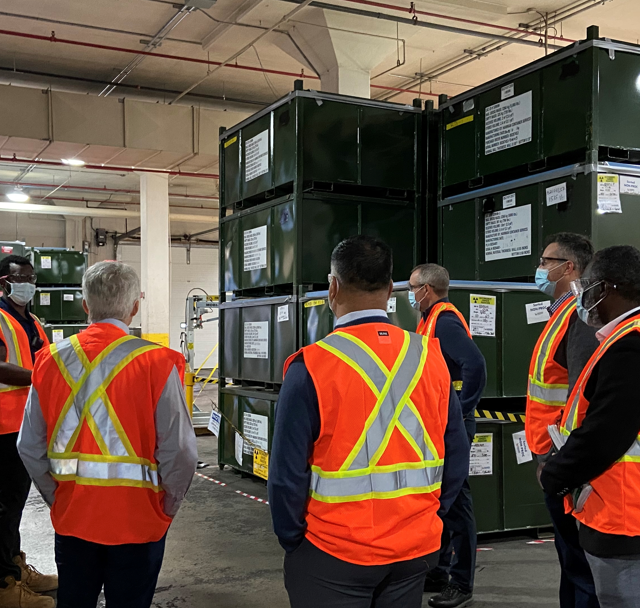 OPG and Laurentis Executive Leadership Team receive a tour of the Hamilton CMSR by Site Manager, Daniel Orr.